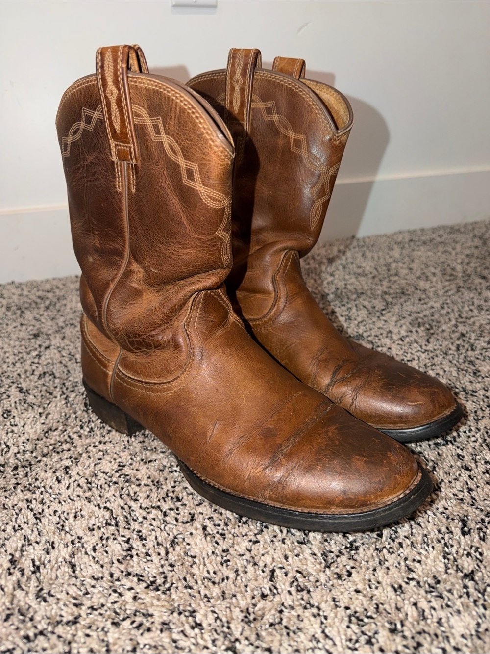 Ariat Heritage Roper Boots Brown Leather Women's Size 9